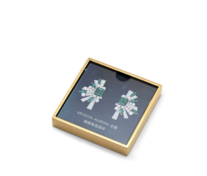 Blue Microfiber Metal Ring Display Stand