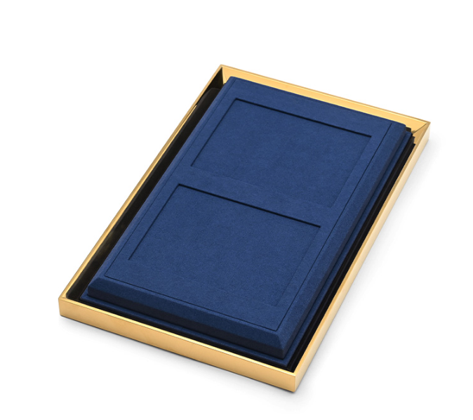 Blue Microfiber Metal Ring Display Stand