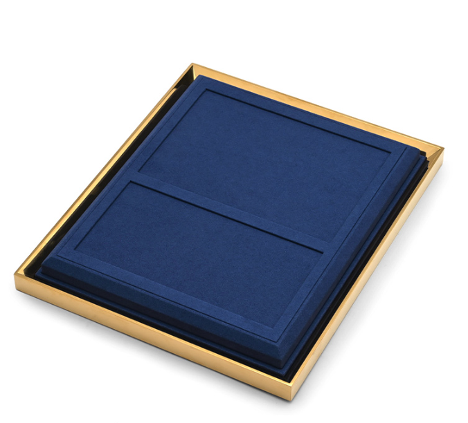 Blue Microfiber Metal Ring Display Stand