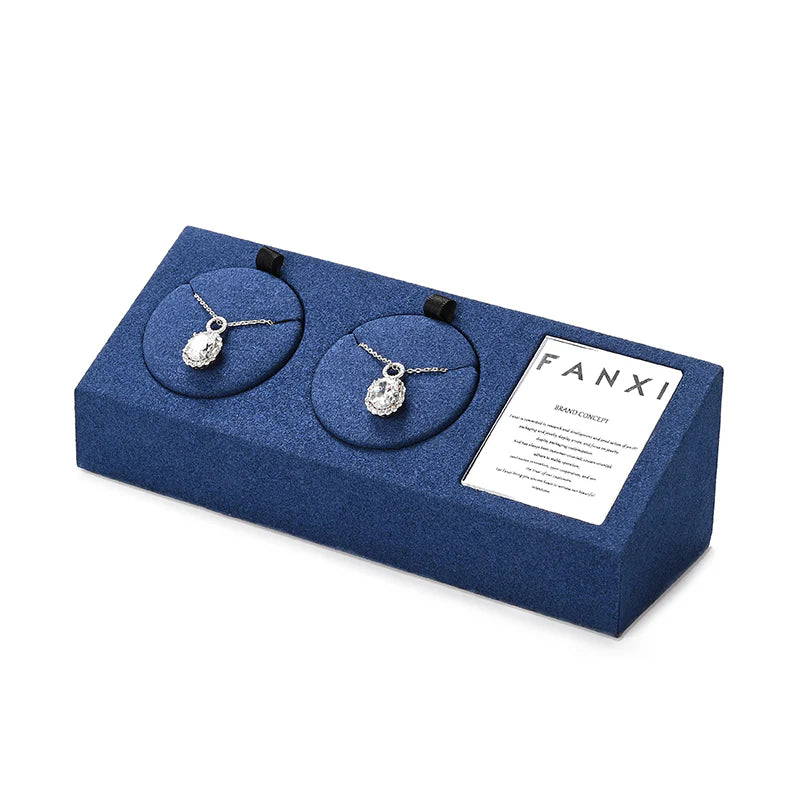 Blue Microfiber Jewelry Display Set