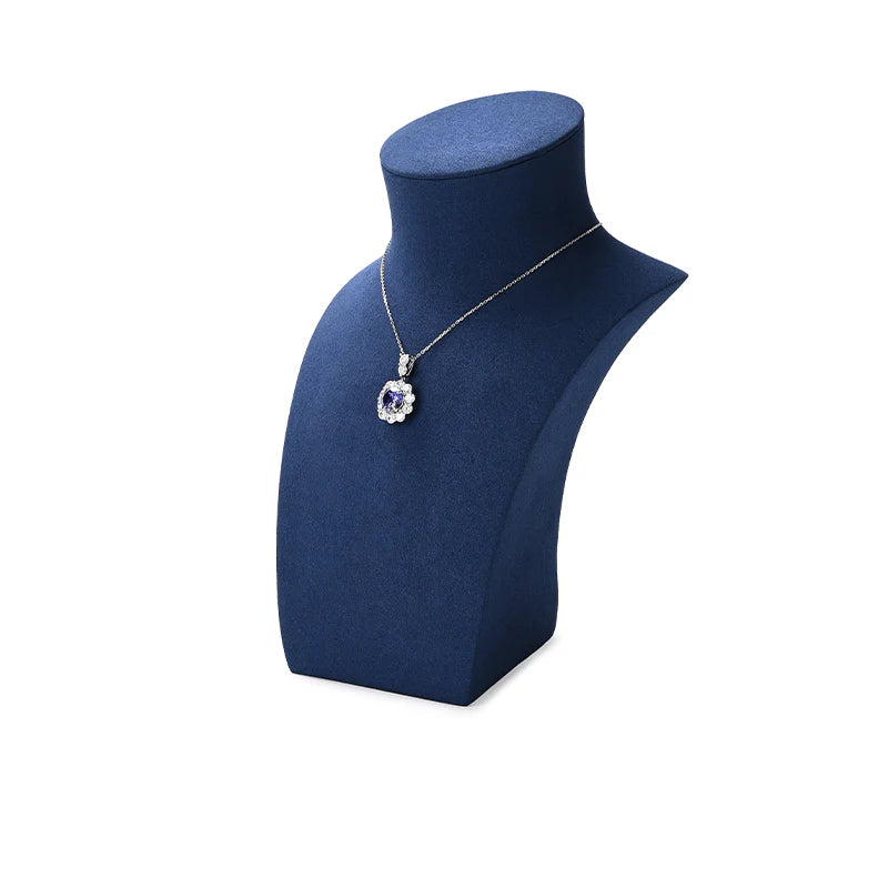 Blue Microfiber Jewelry Display Set