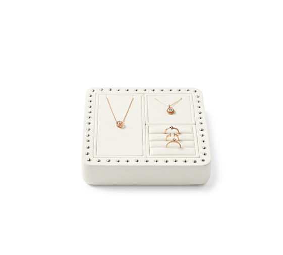 Cream Microfiber Jewelry Display Set