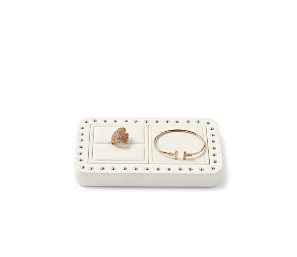 Cream Microfiber Jewelry Display Set
