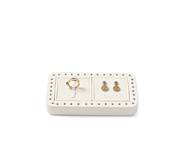 Cream Microfiber Jewelry Display Set