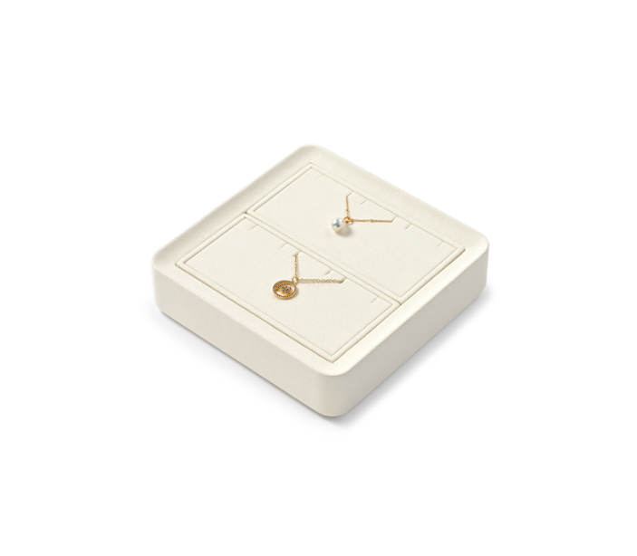 Cream Microfiber Jewelry Display Stand
