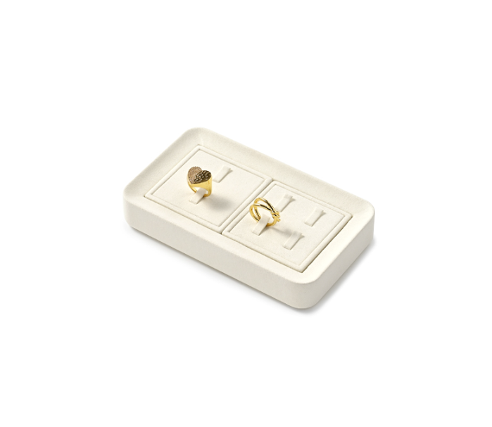 Cream Microfiber Jewelry Display Stand