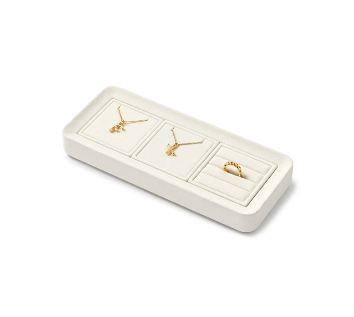 Cream Microfiber Jewelry Display Stand