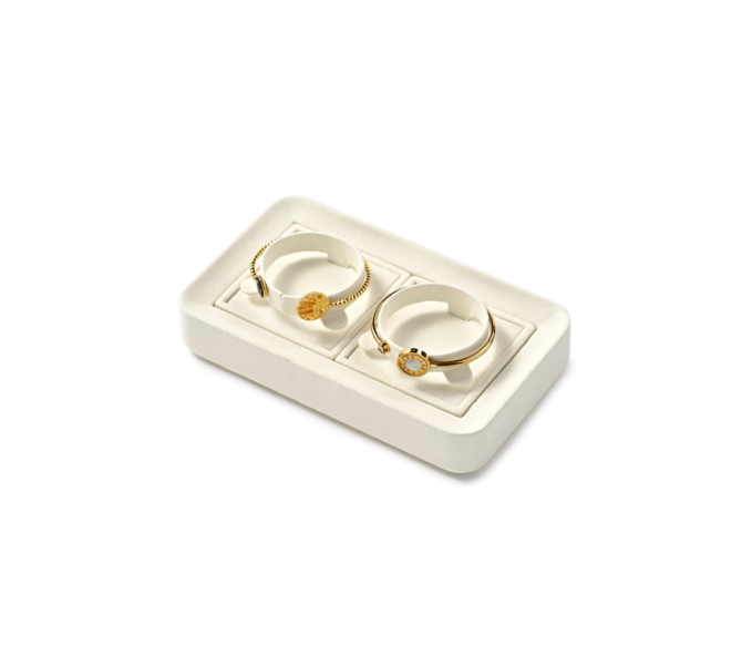 Cream Microfiber Jewelry Display Stand