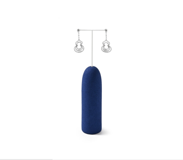 Blue Microfiber Jewelry Display Set
