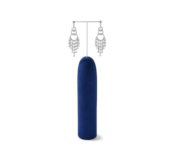 Blue Microfiber Jewelry Display Set