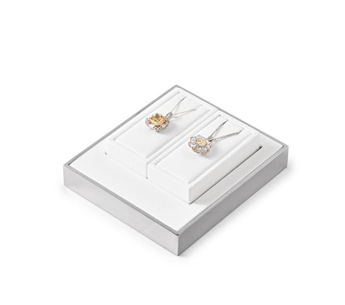 White PU Leather Necklace Display Stand