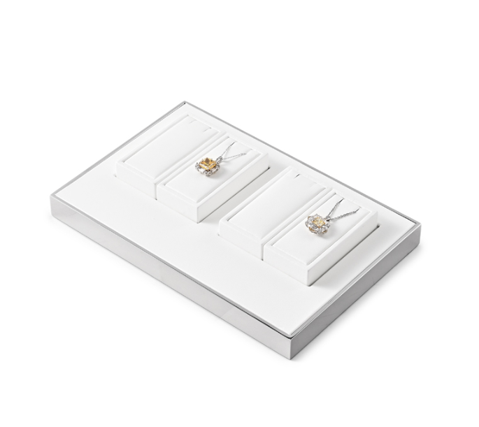 White PU Leather Necklace Display Stand