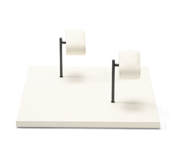 Beige Microfiber Metal Jewelry Display Stand