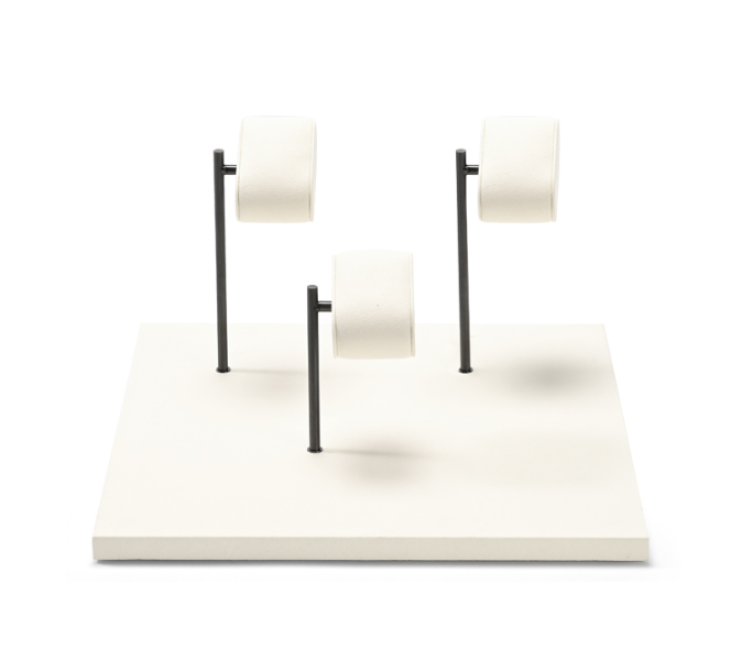 Beige Microfiber Metal Jewelry Display Stand