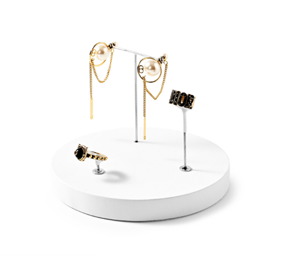 White Leather Jewelry Display Stand