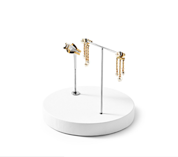 White Leather Jewelry Display Stand