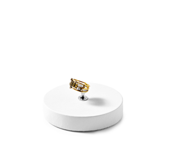 White Leather Jewelry Display Stand