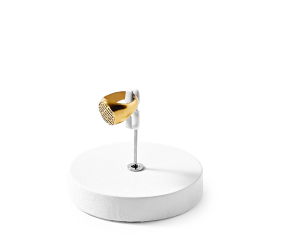 White Leather Jewelry Display Stand