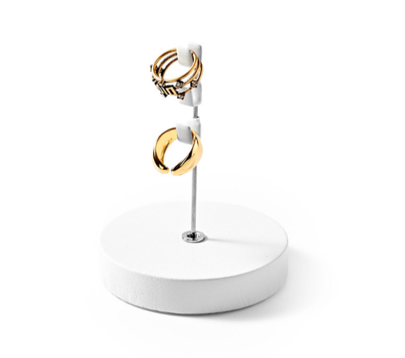 White Leather Jewelry Display Stand