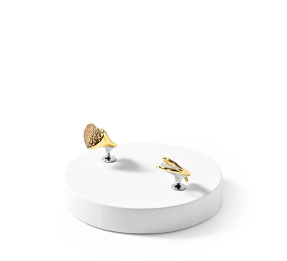 White Leather Jewelry Display Stand