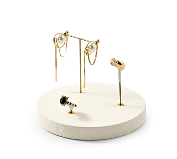 Beige Microfiber Jewelry Display Set