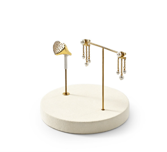 Beige Microfiber Jewelry Display Set