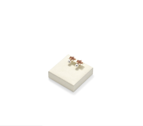 Beige Microfiber MDF Jewelry Display Stand