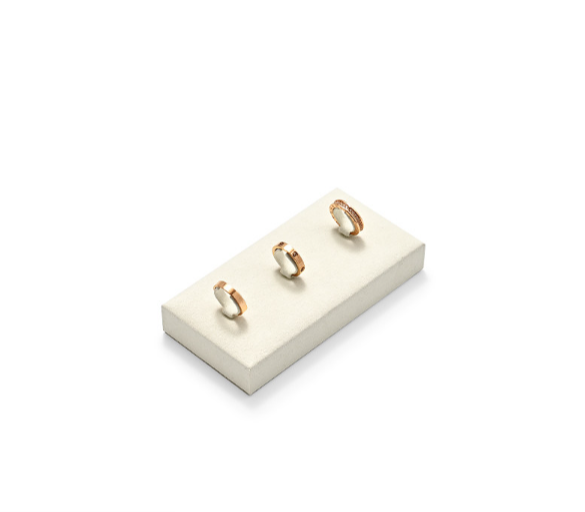 Beige Microfiber MDF Jewelry Display Stand