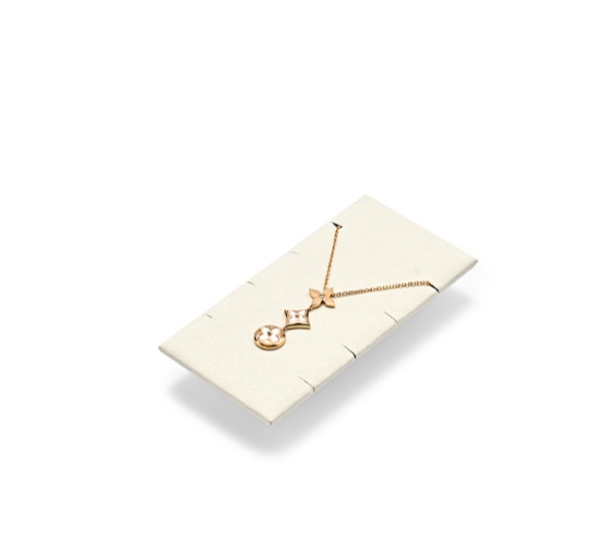 Beige Microfiber MDF Jewelry Display Stand