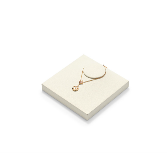 Beige Microfiber MDF Jewelry Display Stand
