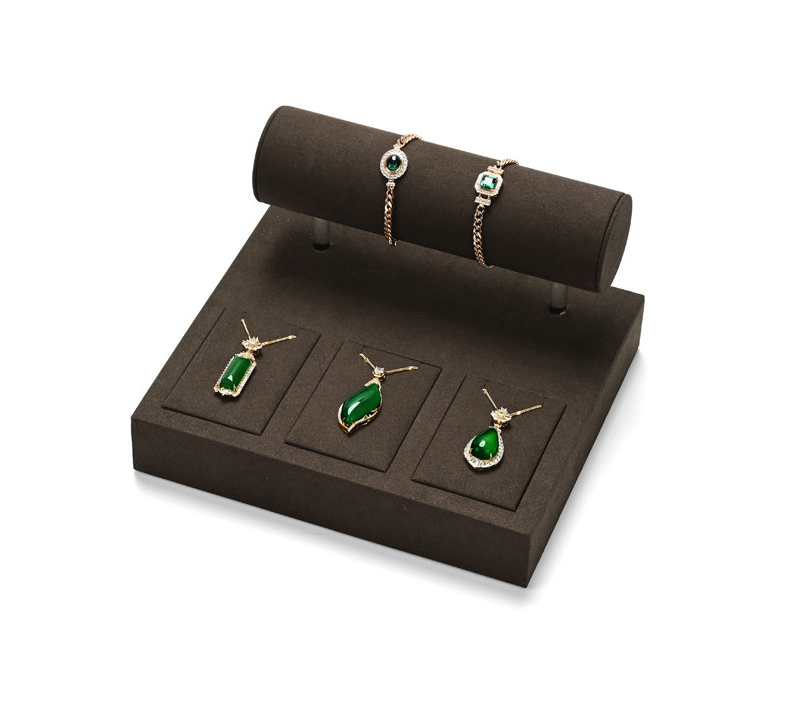 Coffee Microfiber Jewelry Display Stand