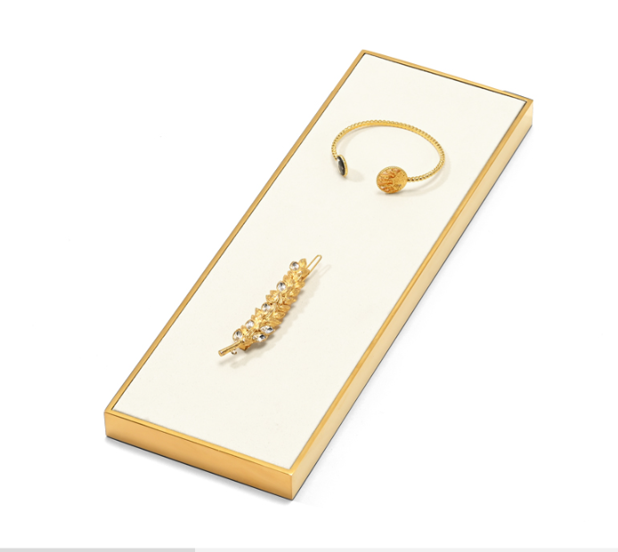 Beige Microfiber Jewelry Display Stand