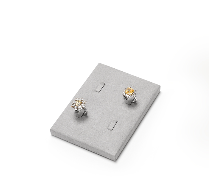 Gray Microfiber Jewelry Display Stand