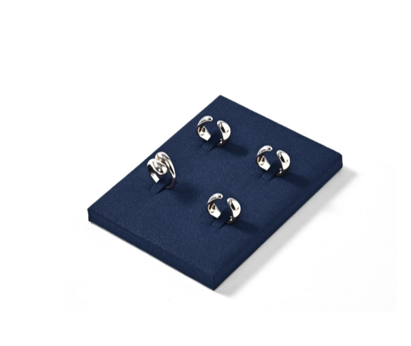 Blue Microfiber Jewelry Display Set