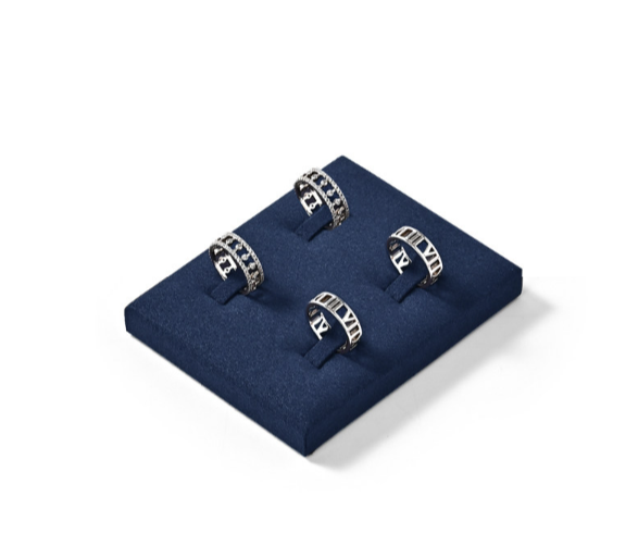 Blue Microfiber Jewelry Display Set