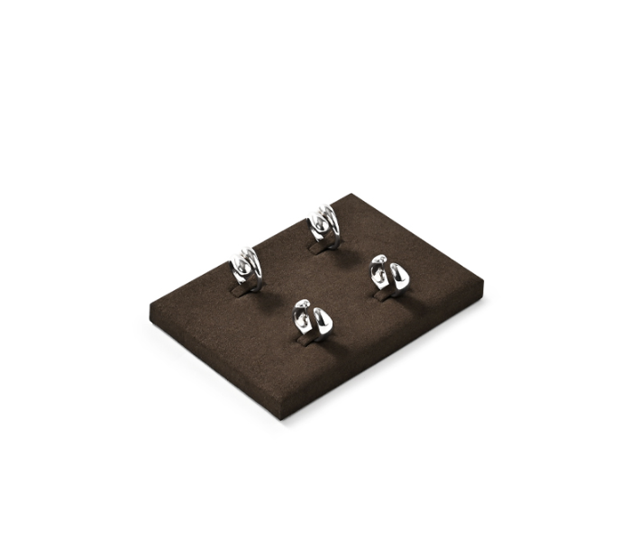 Brown Microfiber Ring Display Stand