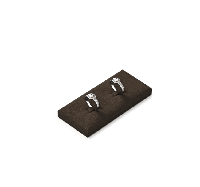 Brown Microfiber Ring Display Stand