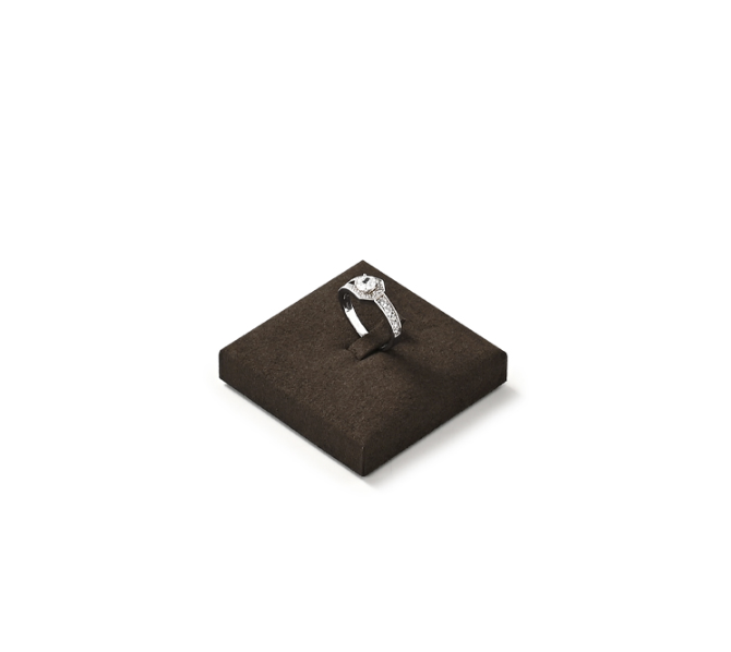 Brown Microfiber Ring Display Stand
