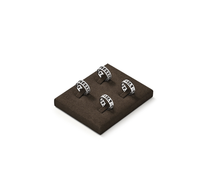 Brown Microfiber Ring Display Stand