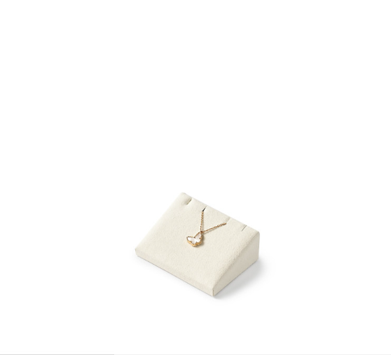 Beige Microfiber Jewelry Display Stand