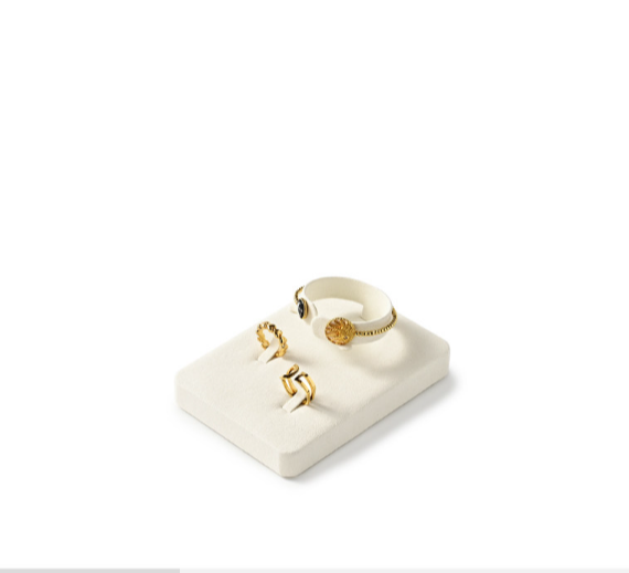 Beige Microfiber Jewelry Display Stand