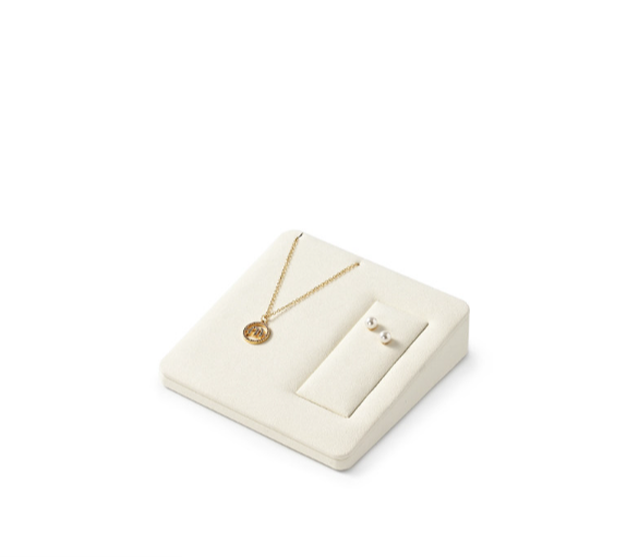 Beige Microfiber Jewelry Display Stand