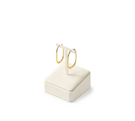 Beige Microfiber Jewelry Display Stand