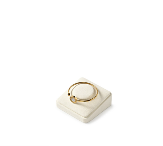 Beige Microfiber Jewelry Display Stand