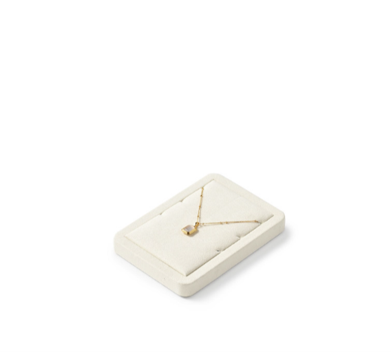 Beige Microfiber Jewelry Display Stand