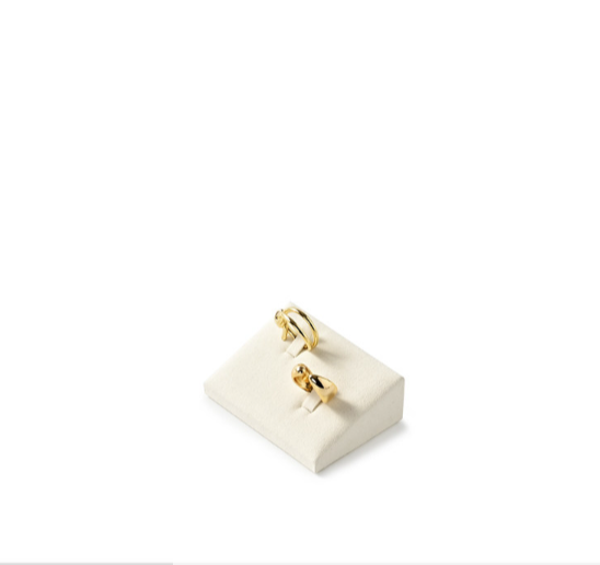 Beige Microfiber Jewelry Display Stand