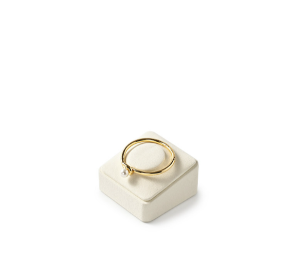 Beige Microfiber Jewelry Display Stand