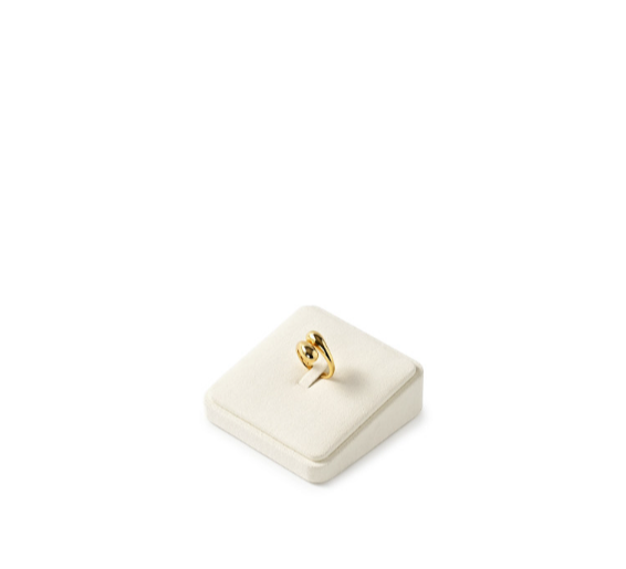 Beige Microfiber Jewelry Display Stand