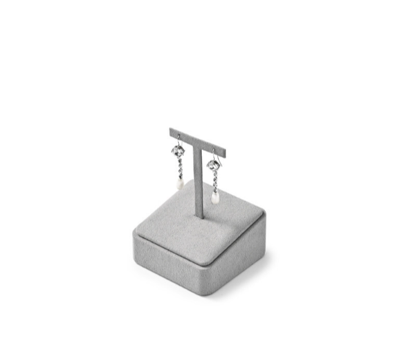 Gray Microfiber Jewelry Display Stand