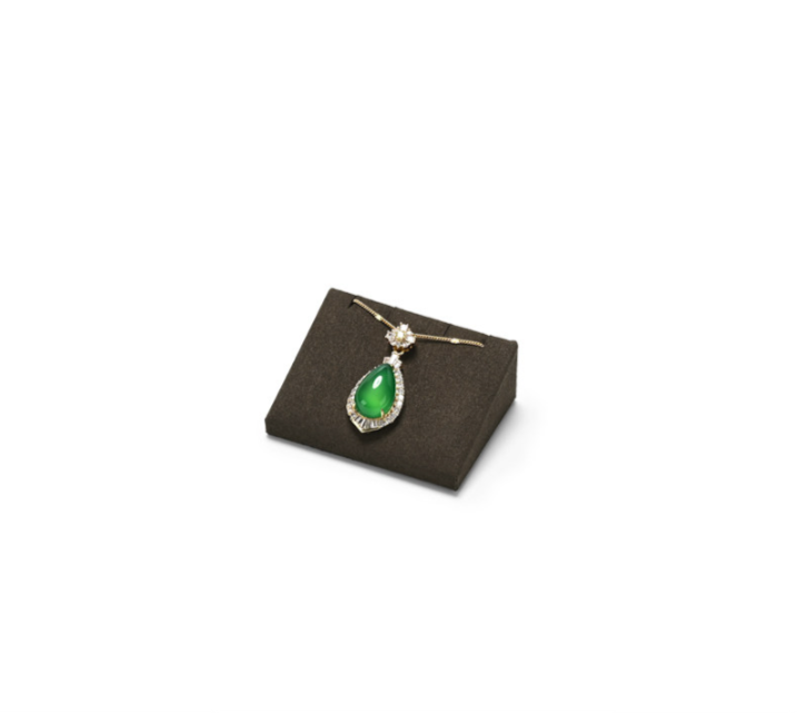 Brown Microfiber Ring Display Stand